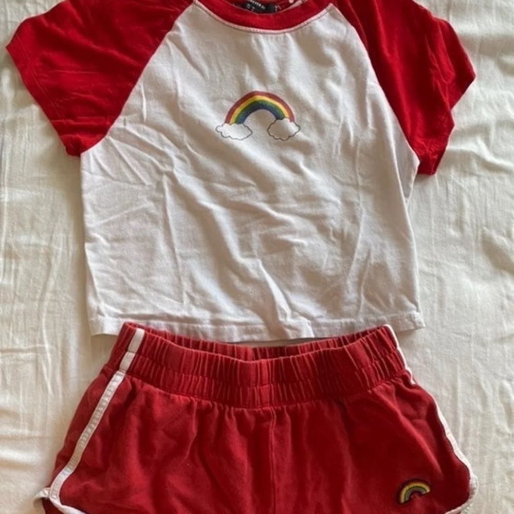 Rainbow Crop and Short Set